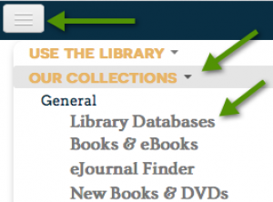 mobile version of library website - access databases