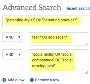 screenshot of Search in Sociological Abstracts