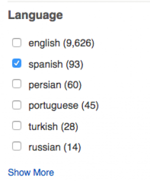 Select Spanish using the language limiter